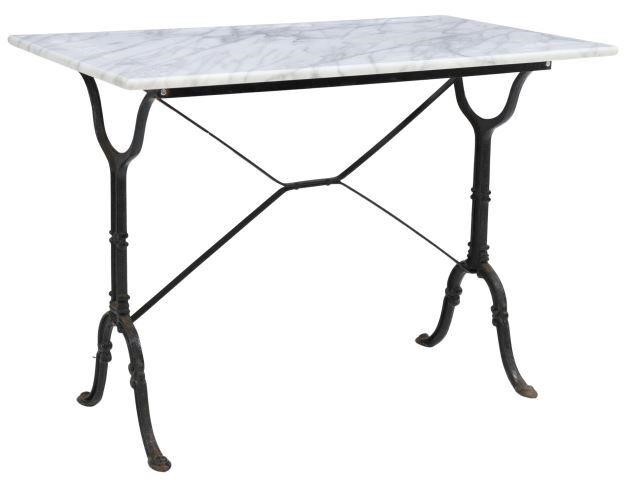 FRENCH MARBLE TOP CAST IRON BISTRO 357dd3