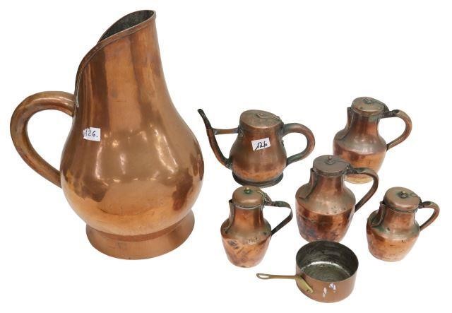  7 FRENCH COPPER KITCHENWARE lot 357dca