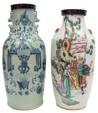 (2) CHINESE BALUSTER-FORM PORCELAIN