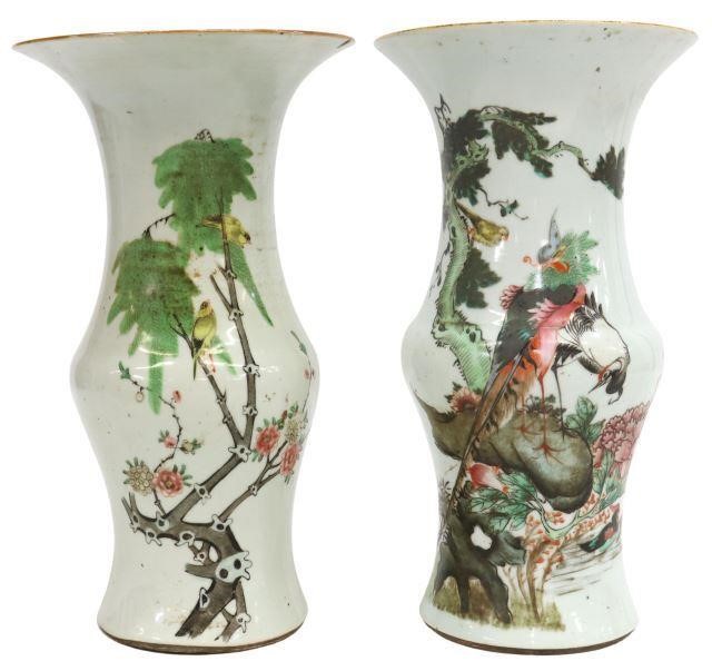2) CHINESE FENGWEIZUN HAND-PAINTED