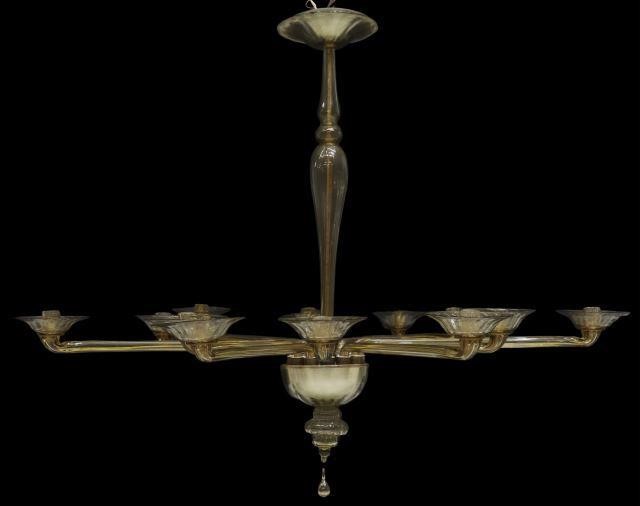 MURANO ART GLASS TWELVE-LIGHT CHANDELIERItalian