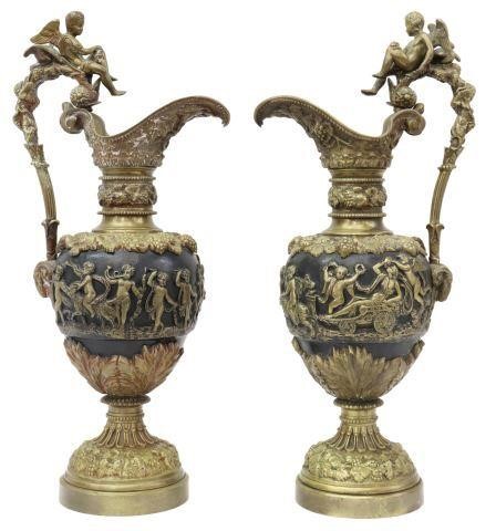 2 RENAISSANCE REVIVAL BRONZE EWER FORM 357e63