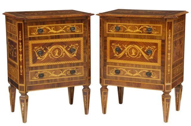  2 ITALIAN MAGGIOLINI STYLE MARQUETRY 357e89