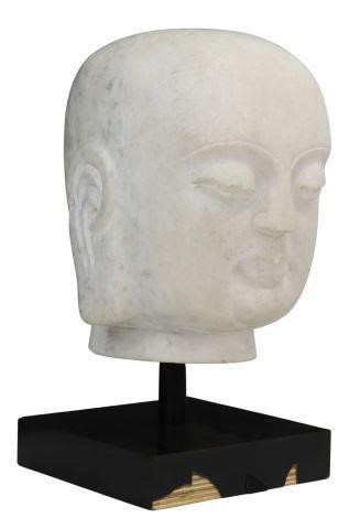 LARGE WHITE MARBLE BUDDHA SCULPTURE  357eb0