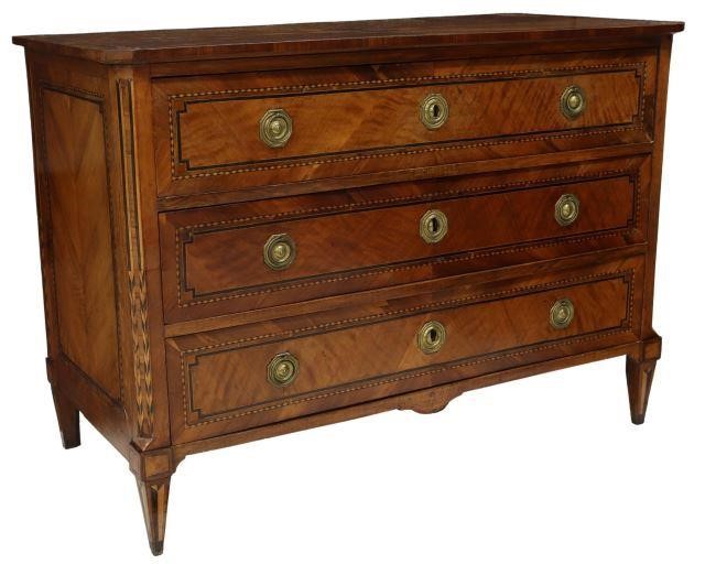 ITALIAN NEOCLASSICAL MAHOGANY COMMODE,