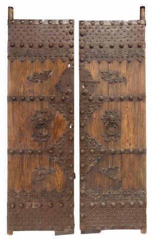 (2) ARCHITECTURAL CHINESE IRON-MOUNTED