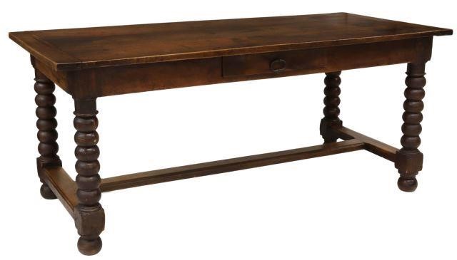 FRENCH WALNUT REFECTORY TABLE,