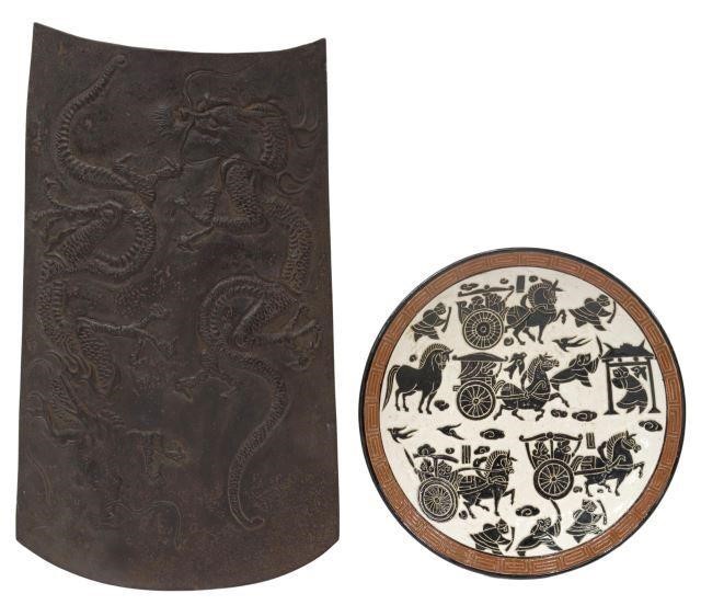 (2) ASIAN IRON DRAGONS SHIELD &