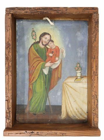 RELIGIOUS RETABLO ON TIN ST JOSEPH 357f1c