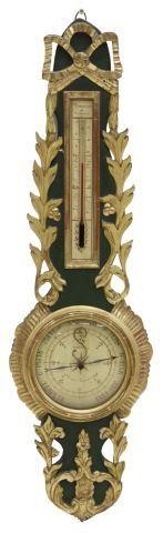 FRENCH GILTWOOD THERMOMETER & BAROMETERFrench