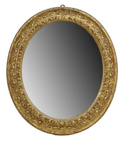 ITALIAN GILTWOOD OVAL WALL MIRRORItalian