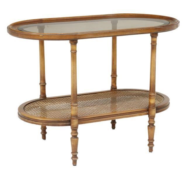 ITALIAN WALNUT TWO TIER OVAL OCCASIONAL 357f39