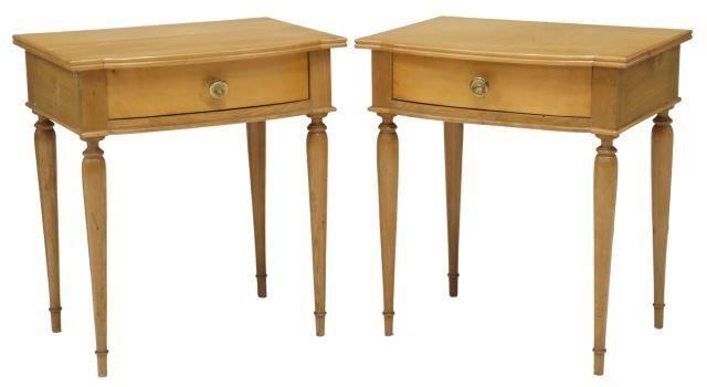 (2) FRENCH MAPLE BEDSIDE TABLES