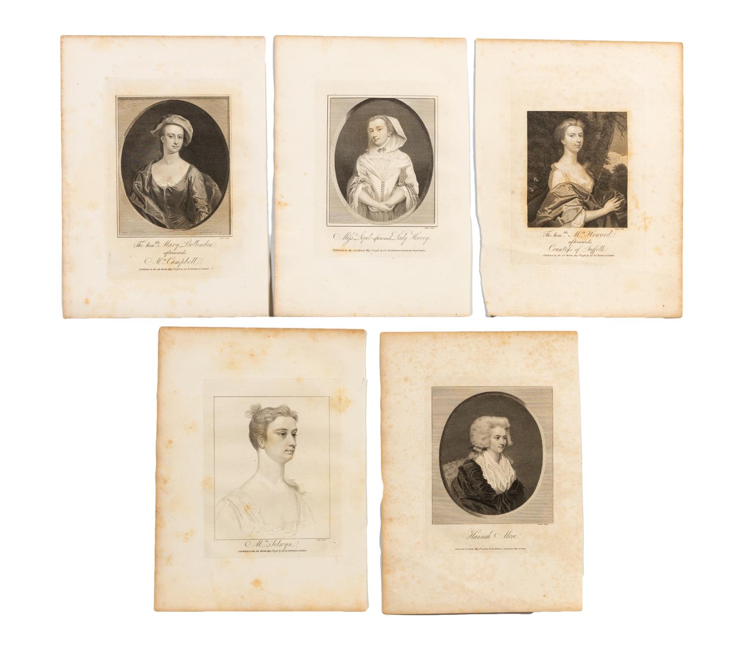 FIVE JAMES HEATH FEMALE PORTRAIT ENGRAVINGS,