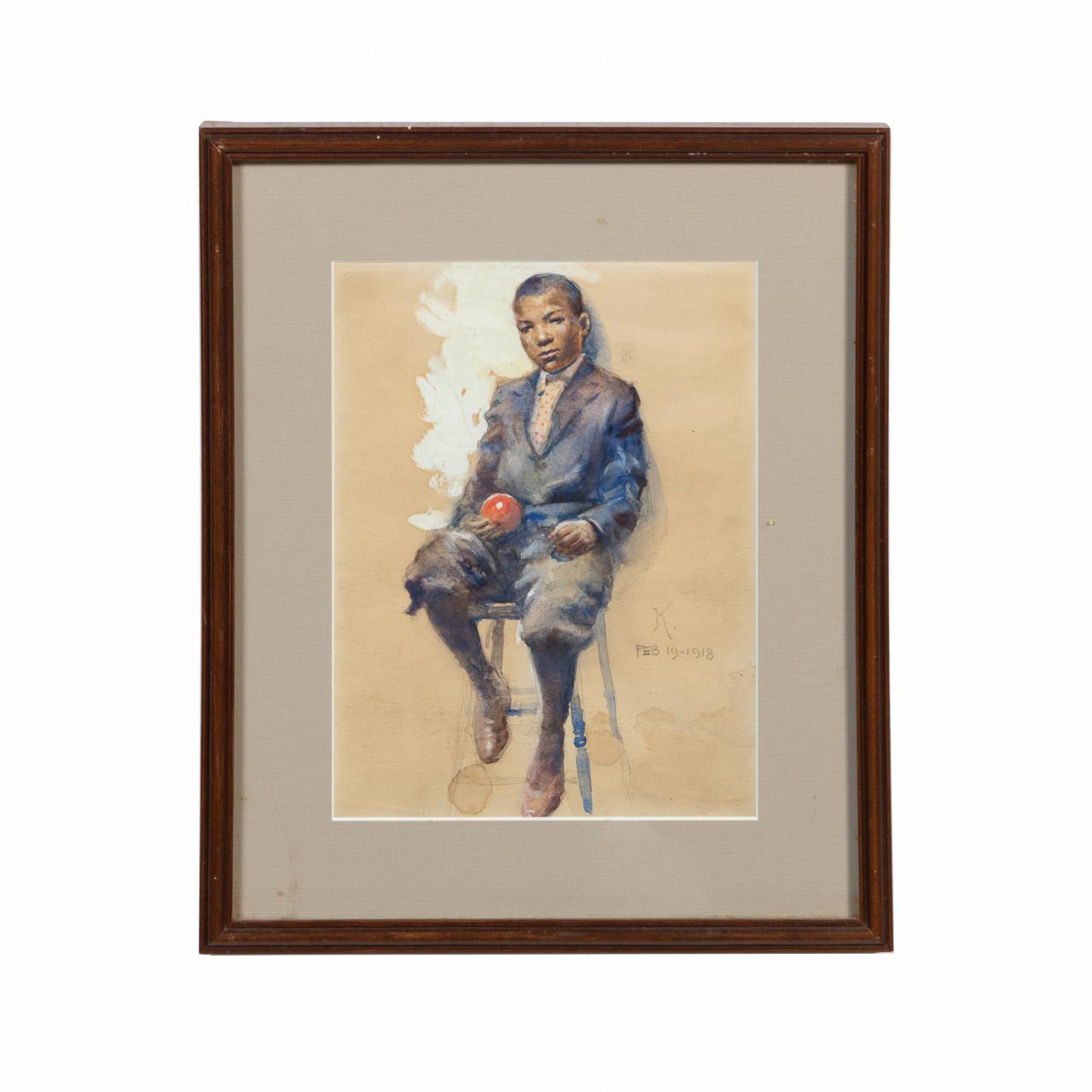 WILBUR G KURTZ WATERCOLOR BOY 35801e