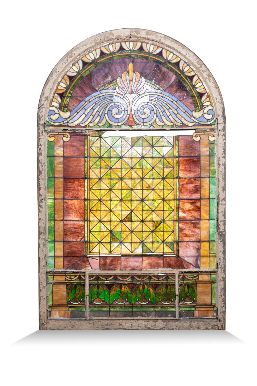 OVERSIZED BEAUX ARTS STAINED GLASS 358021