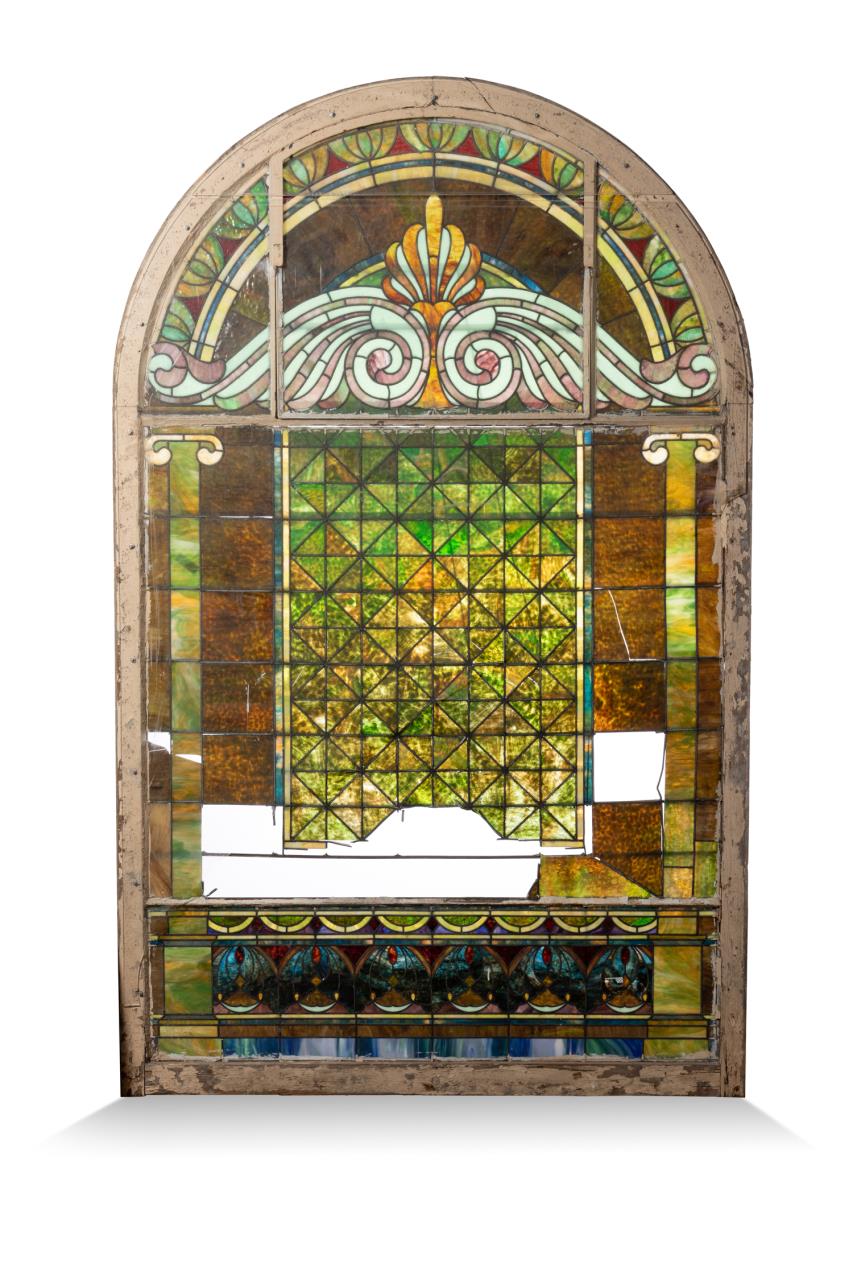 OVERSIZED BEAUX ARTS STAINED GLASS