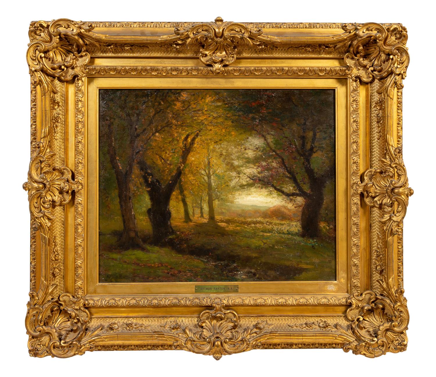 ARTHUR PARTON, ENTERING THE WOODS, FRAMED