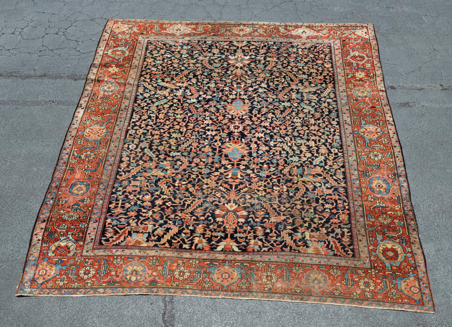 ANTIQUE PERSIAN HERIZ W NATURAL 35805c