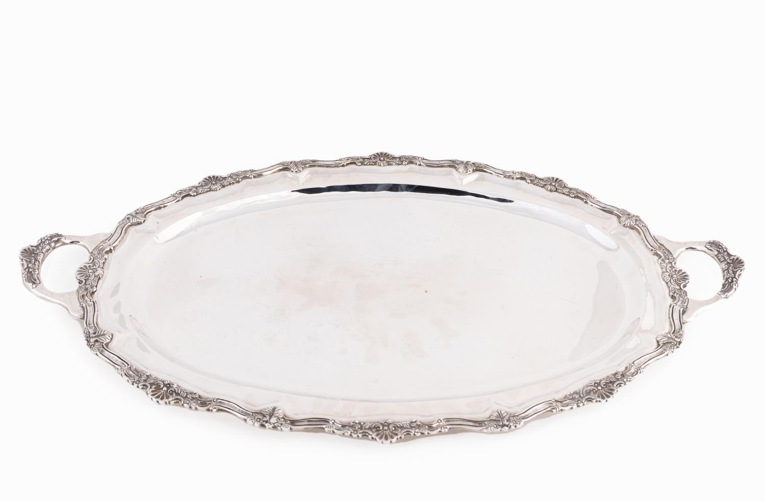 MEXICAN OVAL STERLING SILVER TRAY 3580cb