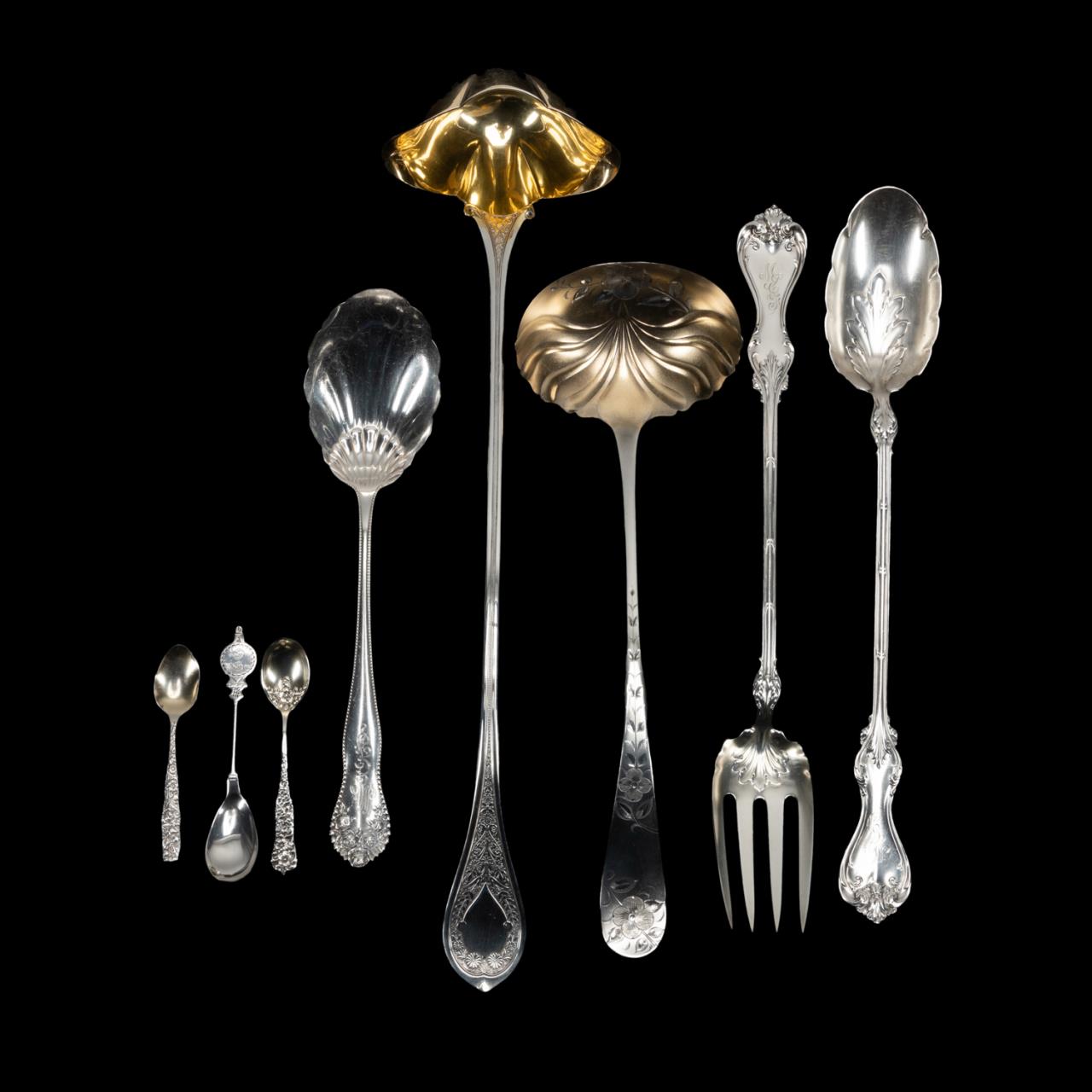 19TH/20TH C. AMERICAN SILVER TABLEWARE,