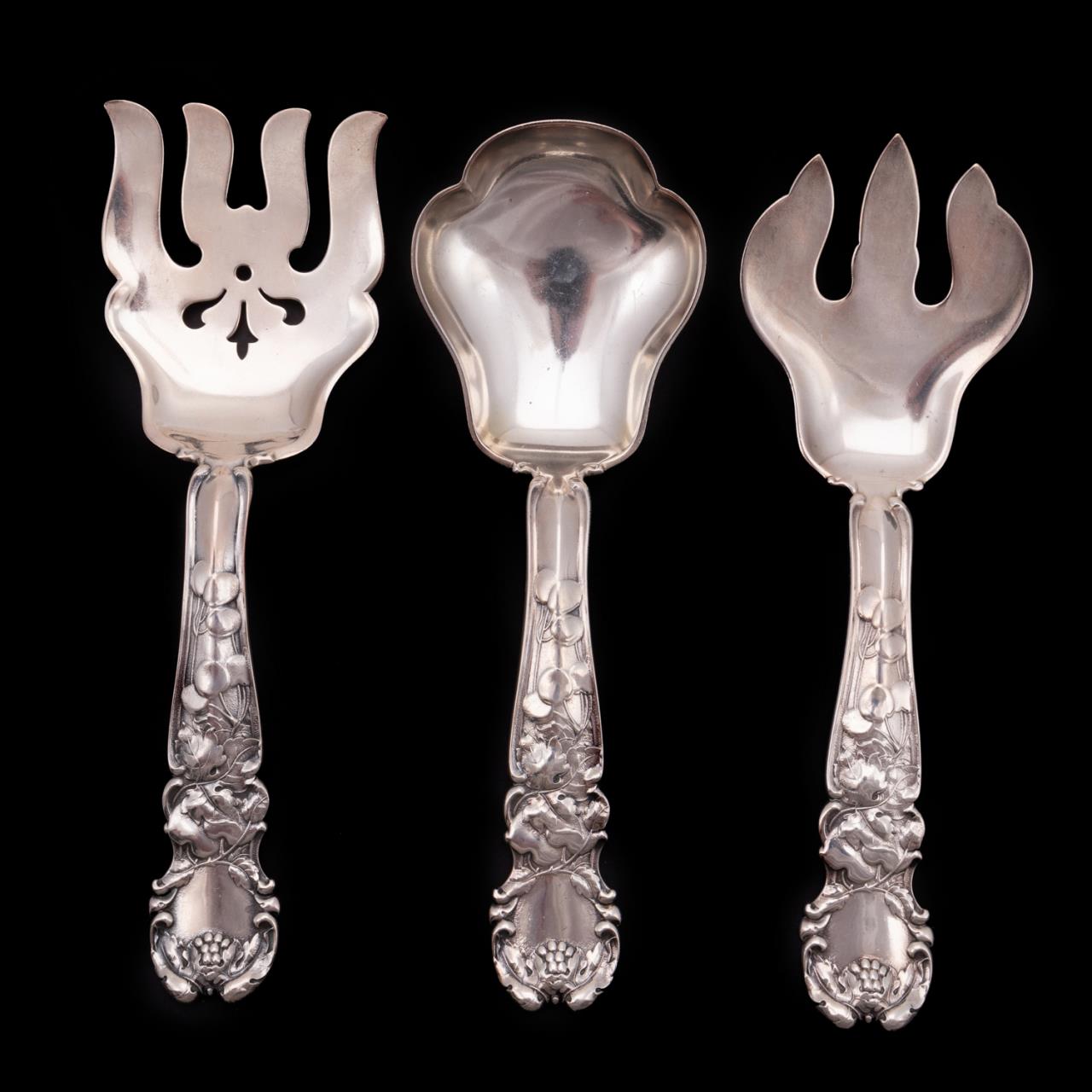 3PC GORHAM ART NOUVEAU SERVING