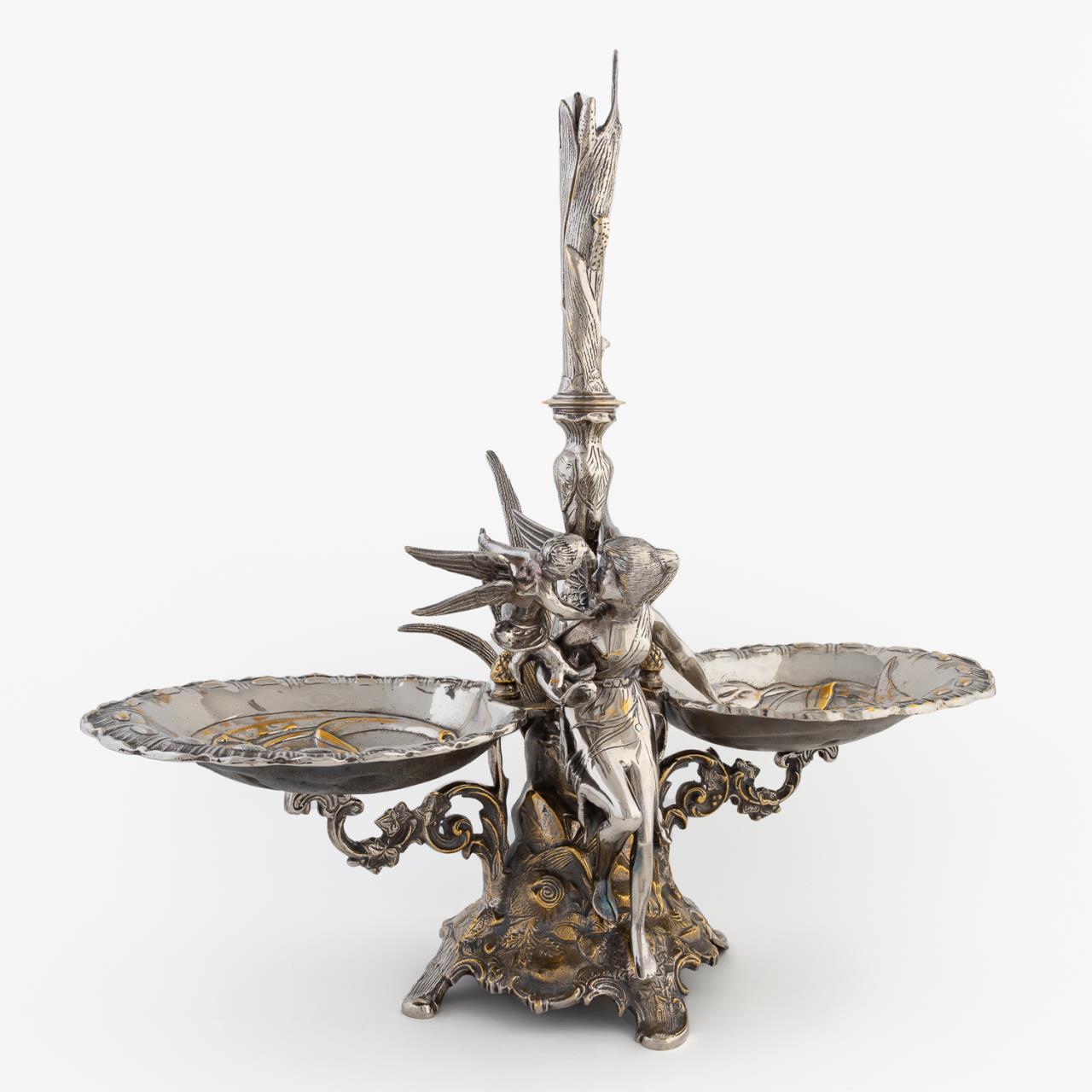 LARGE WINGED FIGURAL SILVERPLATED 358131