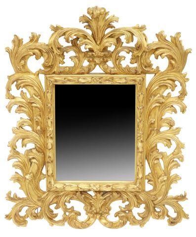 BAROQUE STYLE GILTWOOD WALL MIRROR,