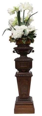 CONTINENTAL CARVED BURLWOOD PEDESTAL