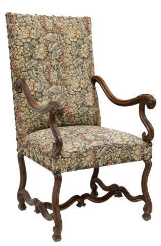 FRENCH LOUIS XIV STYLE WALNUT UPHOLSTERED 3581a3