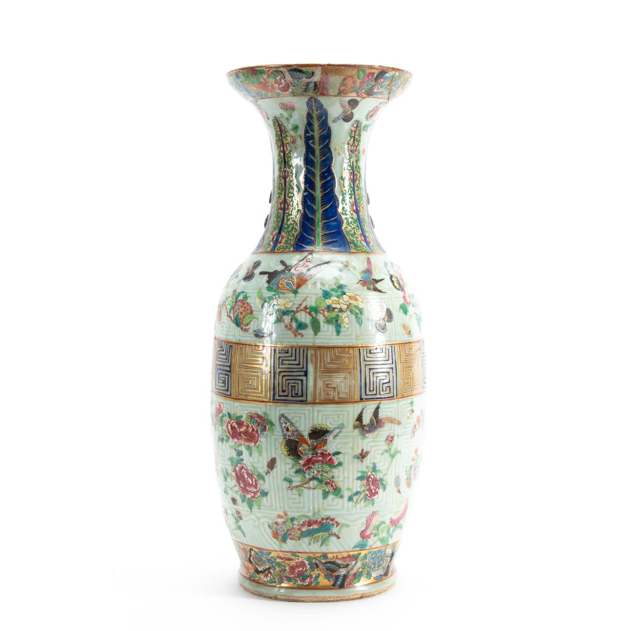 LARGE CHINESE FAMILLE ROSE BALUSTER