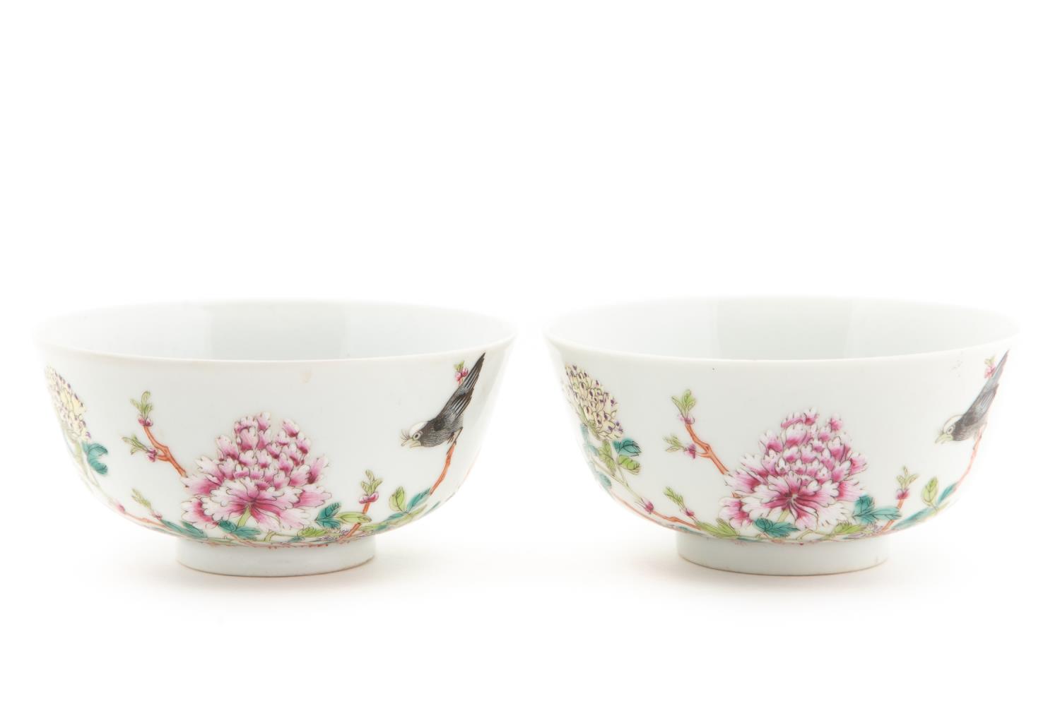 CHINESE FAMILLE ROSE RICE BOWLS 3581aa