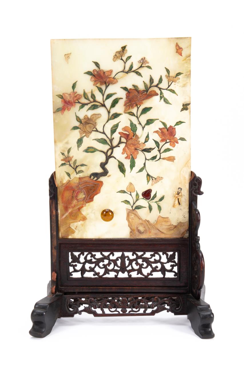 CHINESE CARVED HARDSTONE TABLE