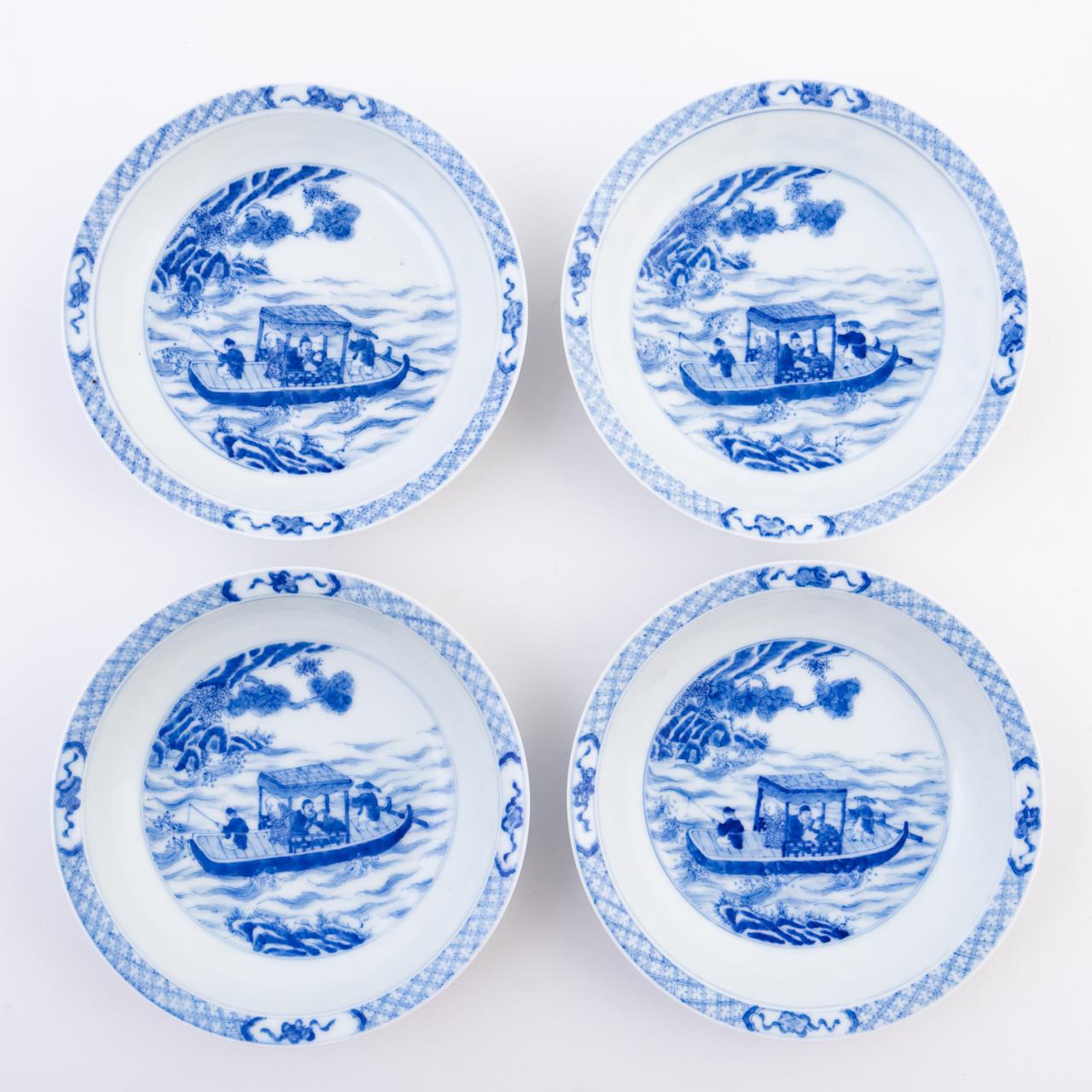 SET OF FOUR CHINESE BLUE WHITE 3581da