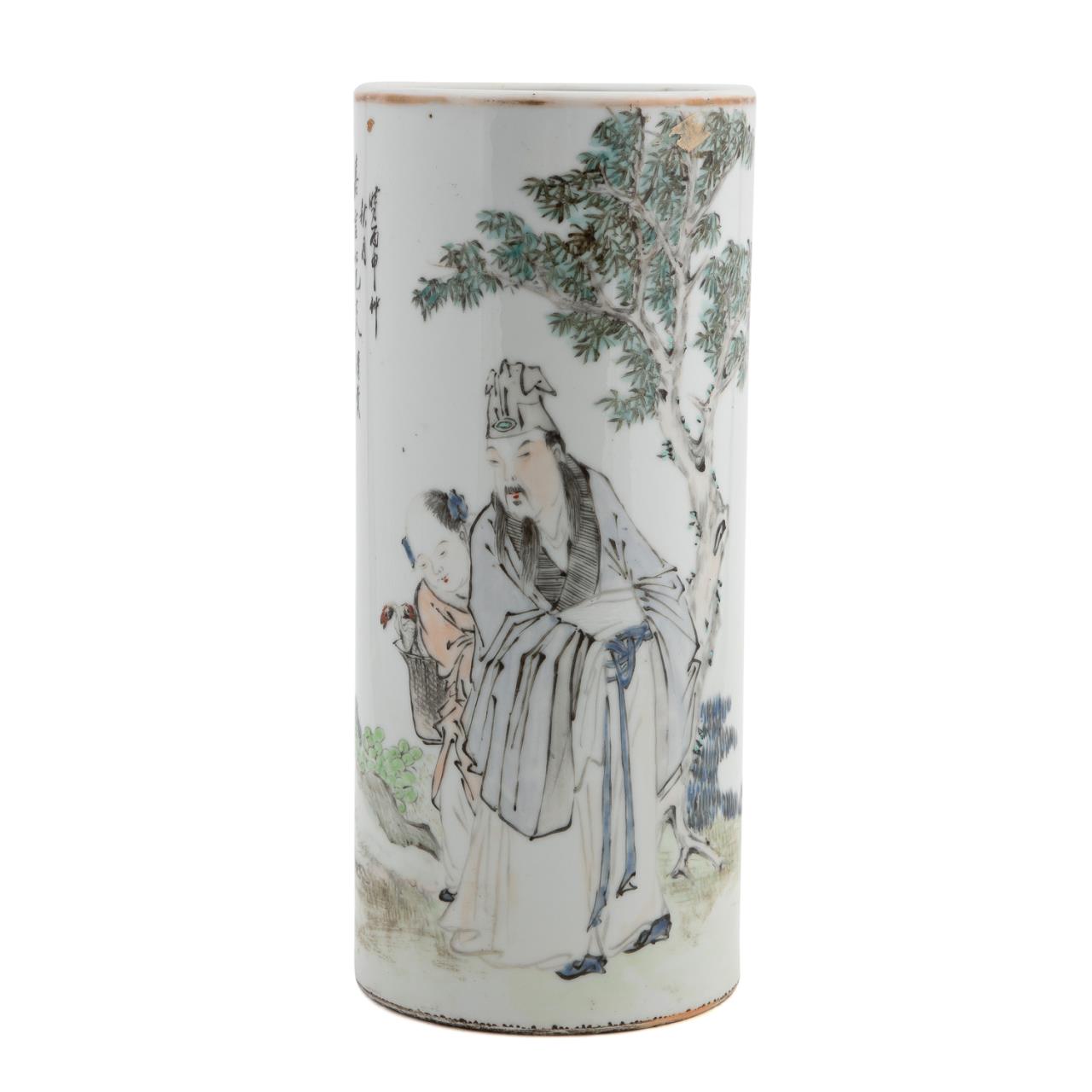 CHINESE FAMILLE VERTE CYLINDER