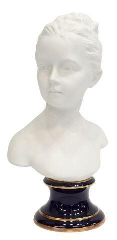 THARAUD LIMOGES BISQUE PORCELAIN BUST