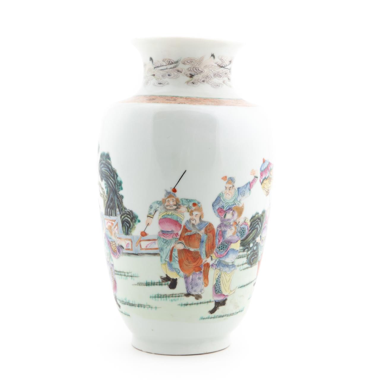 CHINESE FAMILLE ROSE BALUSTER VASE