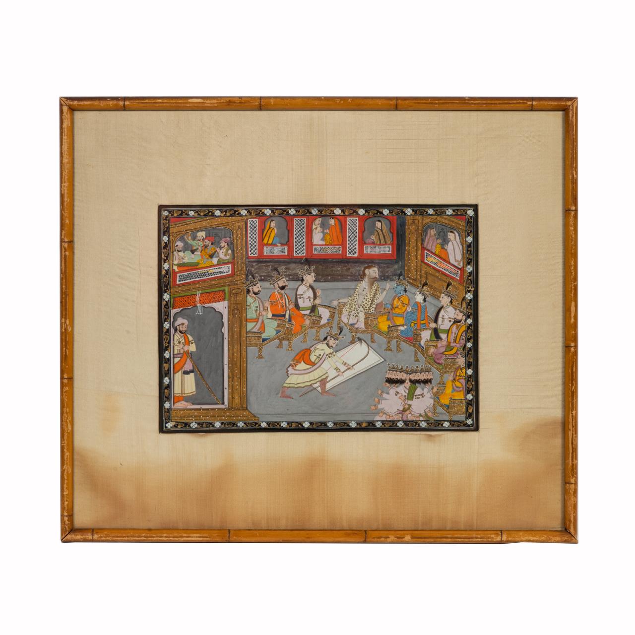 INDO-PERSIAN HAND PAINTED SCENE FROM