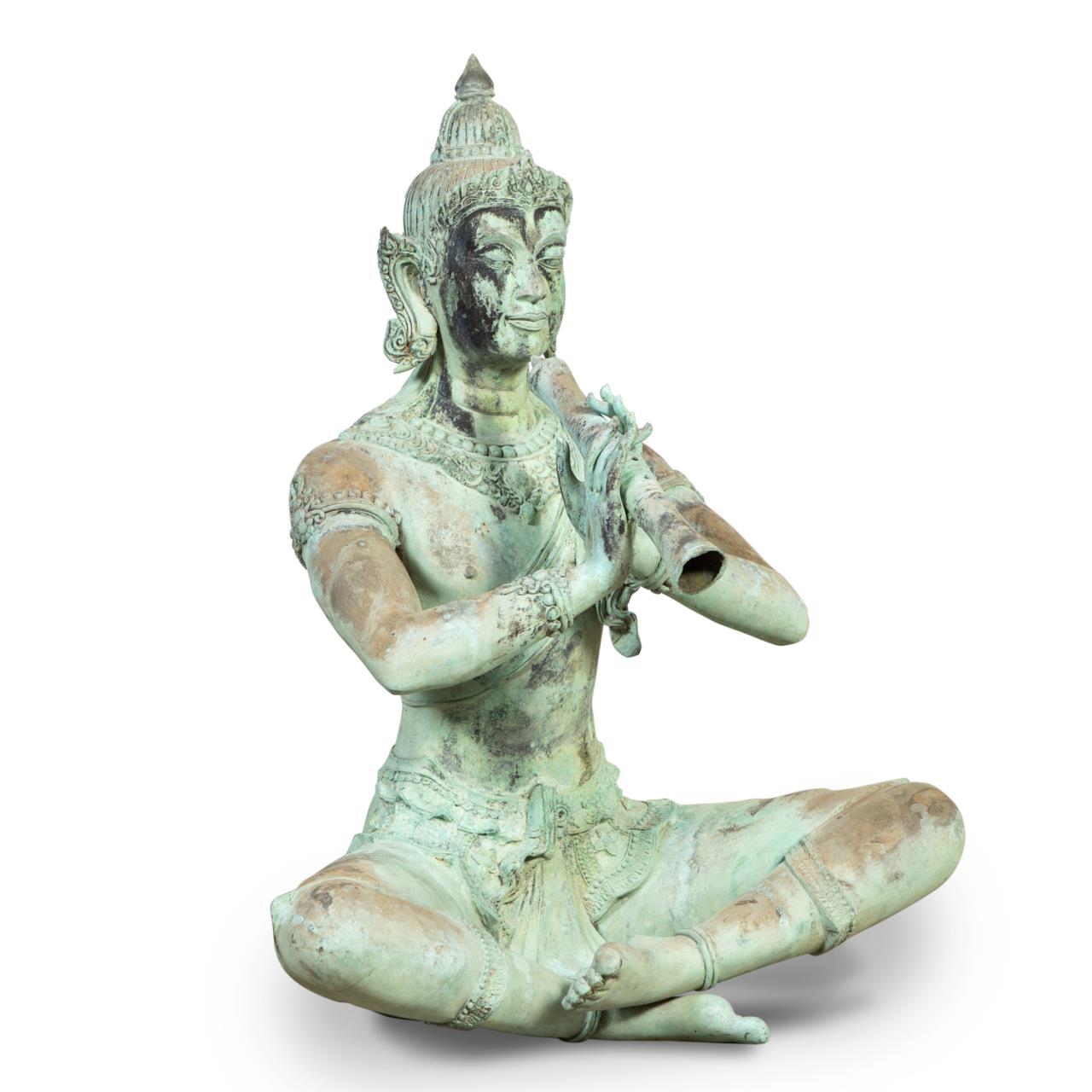 PATINATED METAL SCULPTURE KRISHNA