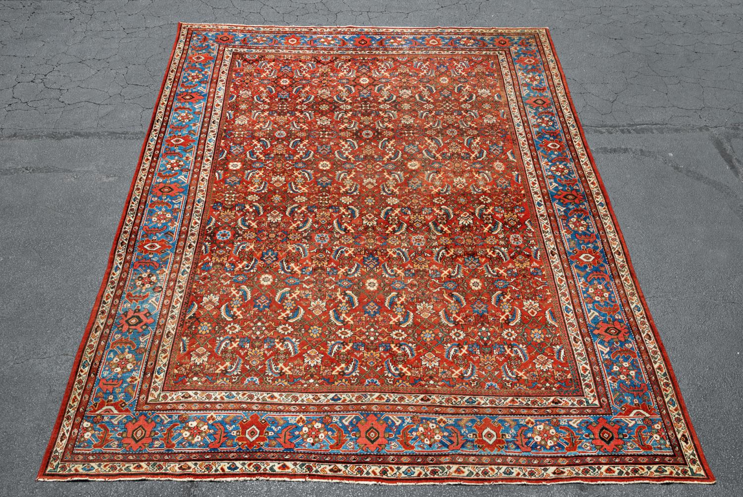 HAND KNOTTED PERSIAN MAHAL RUG,