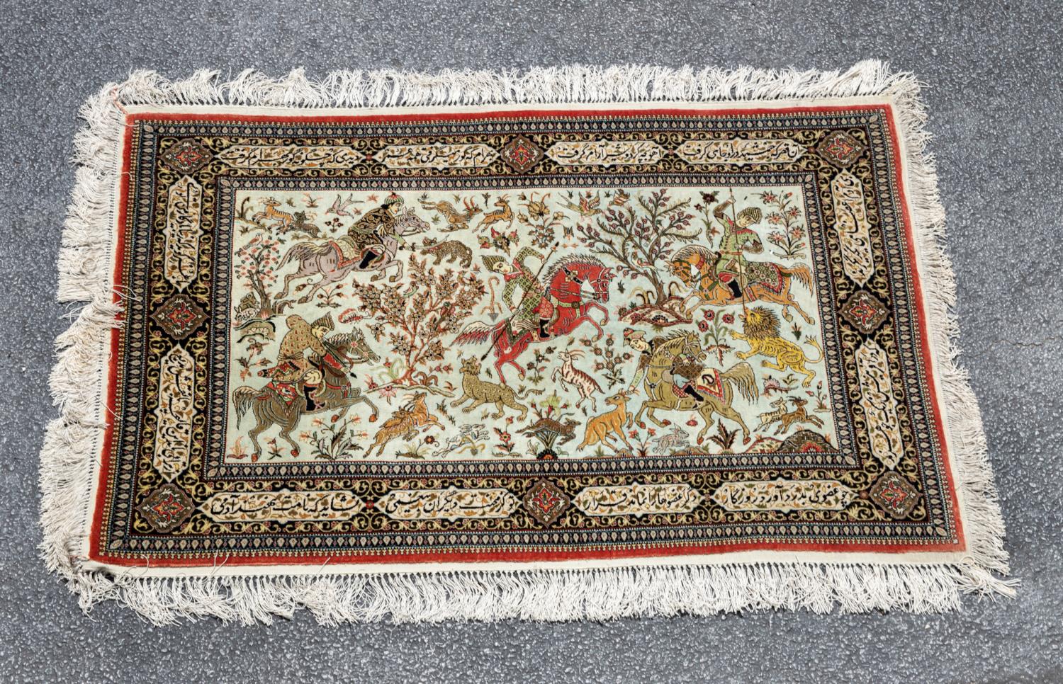 HAND KNOTTED PERSIAN QUM SILK ON 3582e1