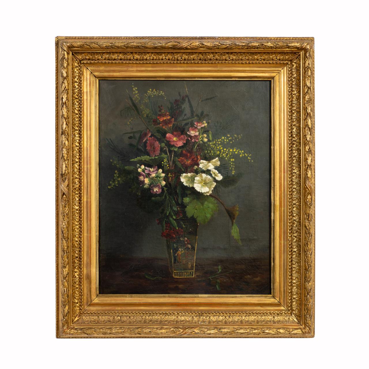 SIGNED FRENCH FLORAL STILL LIFE,