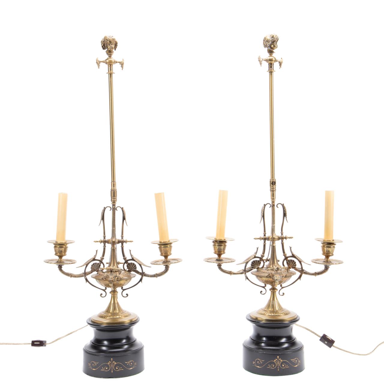 PR., BRASS RENAISSANCE REVIVAL CANDELABRA