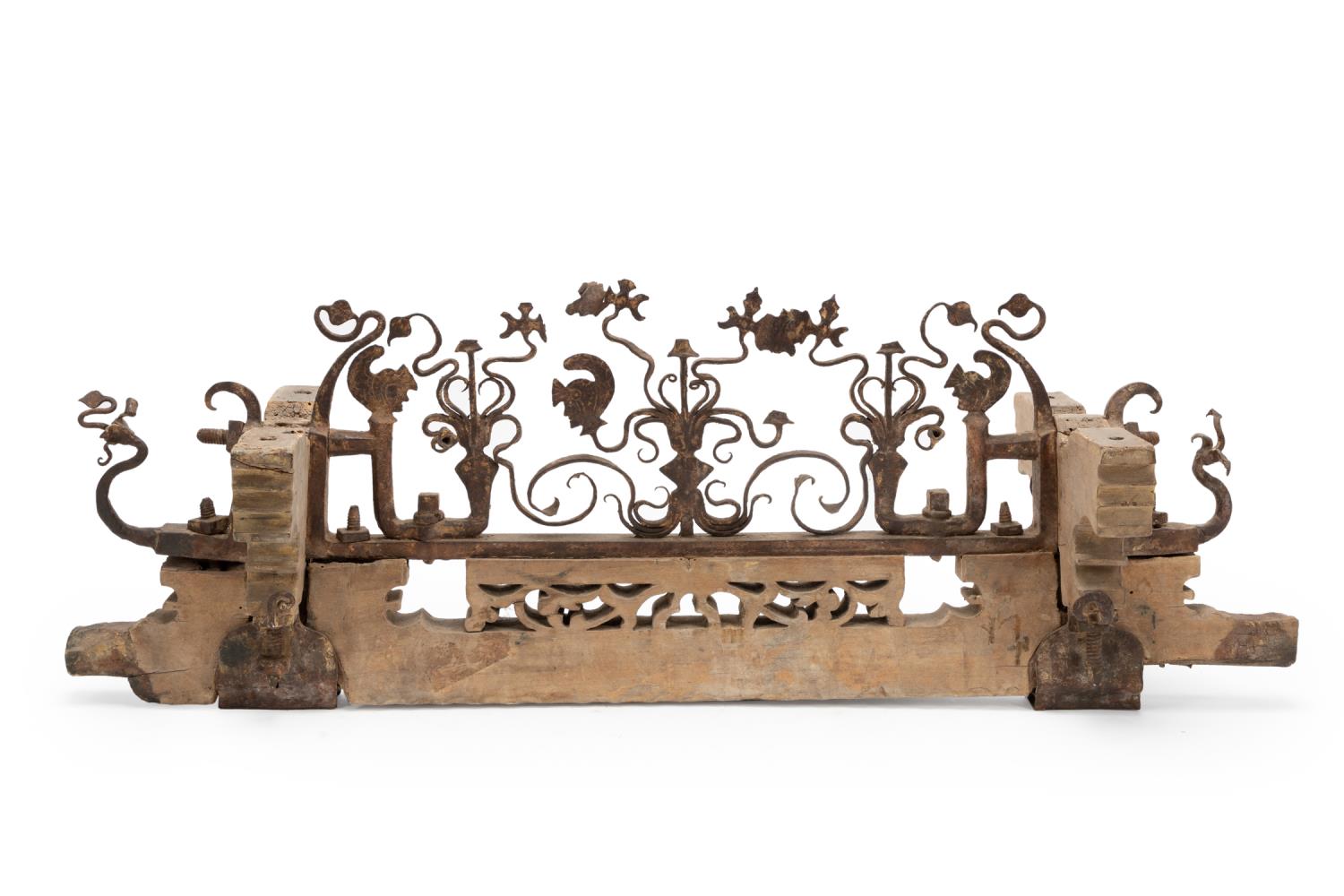 19TH C. SICILIAN WROUGHT IRON & WOODEN