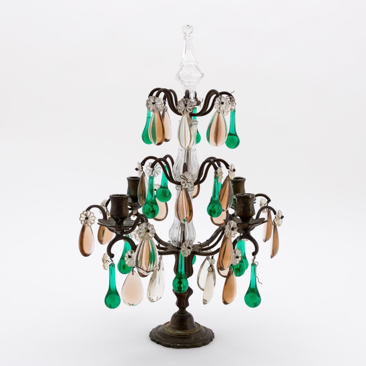 ITALIAN CANDELABRA GREEN SMOKED 358348