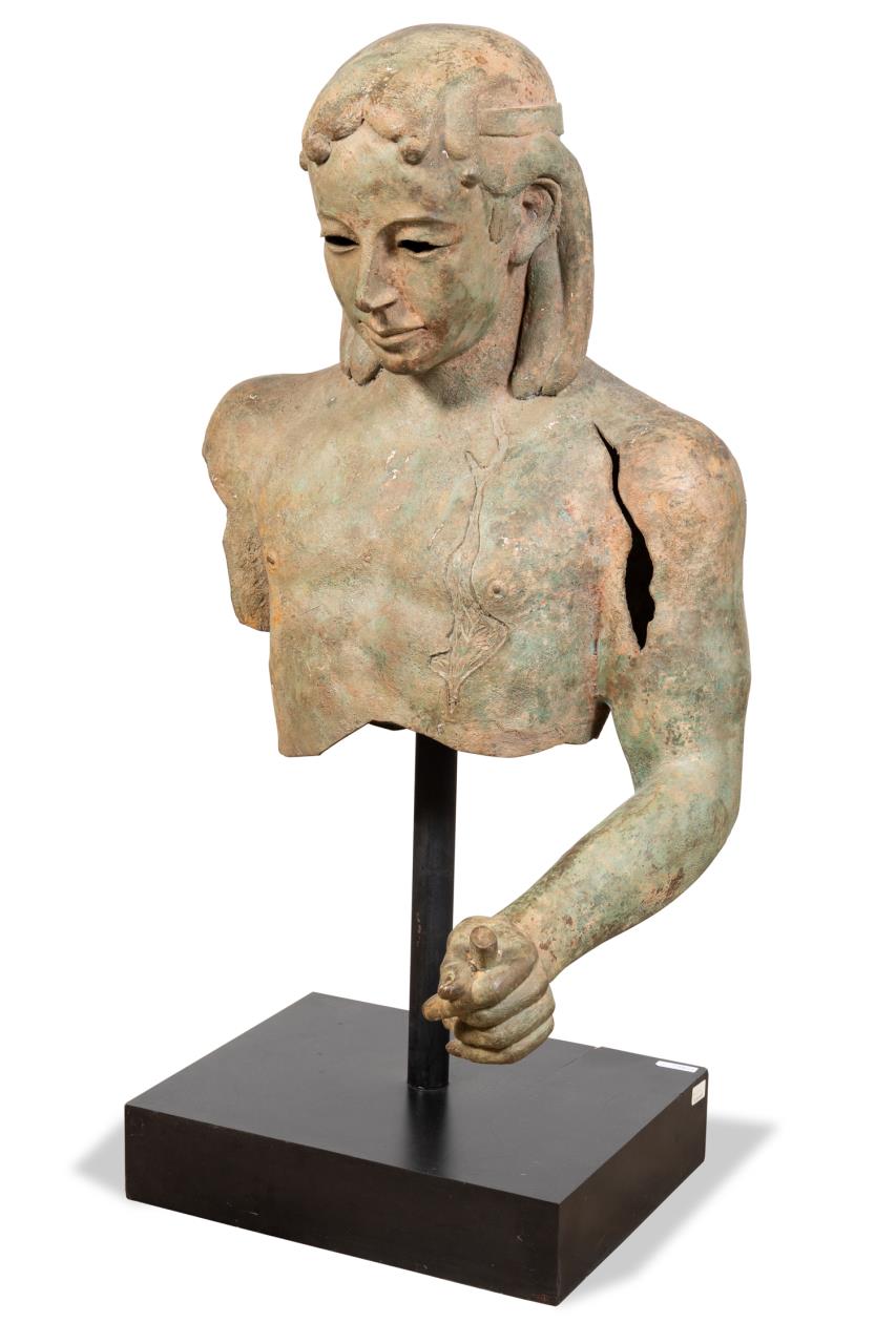 ETRUSCAN STYLE LARGE BRONZE MALE 35835e