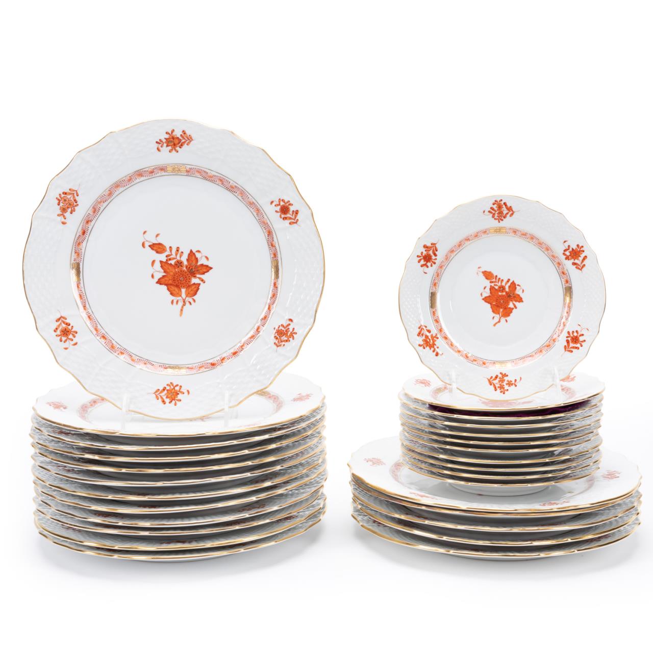 28PCS, HEREND CHINESE RUST SALAD