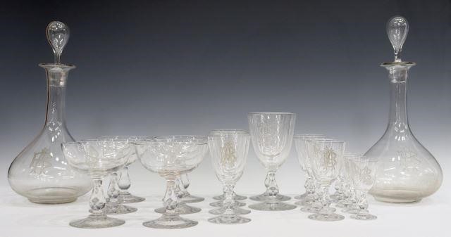  23 FRENCH CRYSTAL STEMWARE  358381