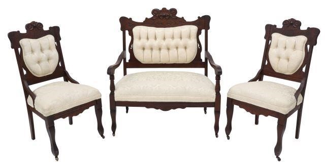  3 AMERICAN VICTORIAN UPHOLSTERED 3583b6