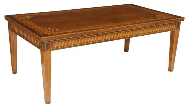 ROSEWOOD PARQUETRY-TOP COFFEE TABLE,